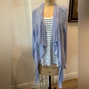 Chico's Set Light Purple Open Front Cardigan with matching sequin tank top